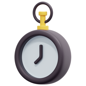 pocket watch 3d render icon illustration png