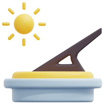 sundial 3d render icon illustration png