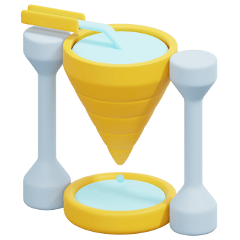 water clock 3d render icon illustration png