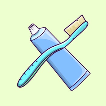 Vector illustration of toothbrush and toothpaste