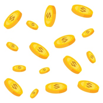falling gold coin vector illustration. finance, vector design suitable for websites, apps, banners, pamphlets, components and elements.