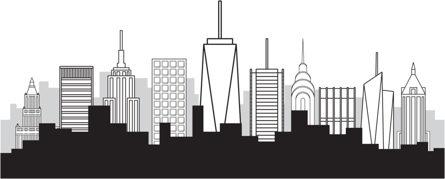 newyork city highrise skyline simplicity flat design. png
