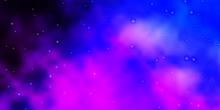 Light Pink, Blue vector template with neon stars.