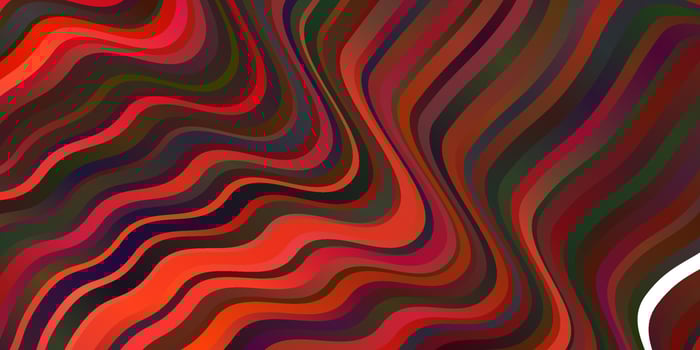 Dark Red vector background with curves.