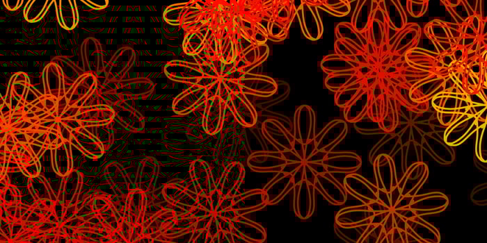 Dark Orange vector background with random forms.