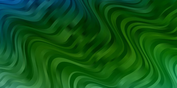 Light Blue, Green vector background with curved lines.