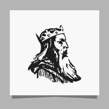 Logo Illustration Vector image of King's Crown hand drawn on white paper