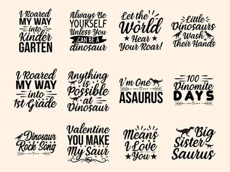 Dinosaur t-shirt design bundle vector