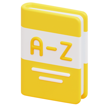 dictionary 3d render icon illustration png