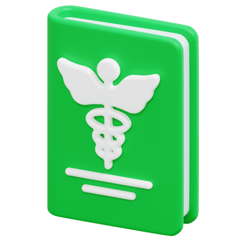 medical book 3d render icon illustration png
