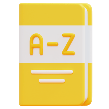 dictionary 3d render icon illustration png