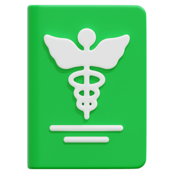 medical book 3d render icon illustration png