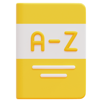 dictionary 3d render icon illustration png