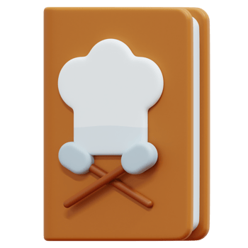 recipe book 3d render icon illustration png