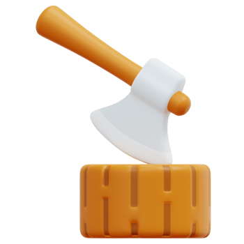 axe 3d render icon illustration png