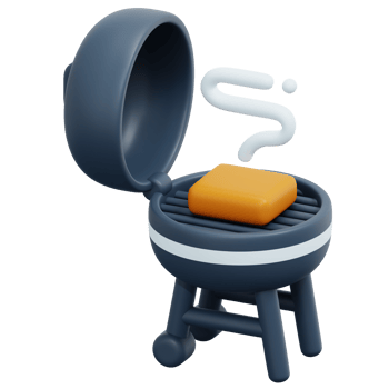 grill food 3d render icon illustration png