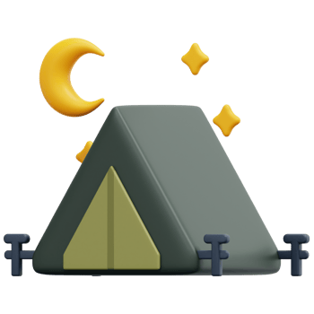 camping 3d render icon illustration png