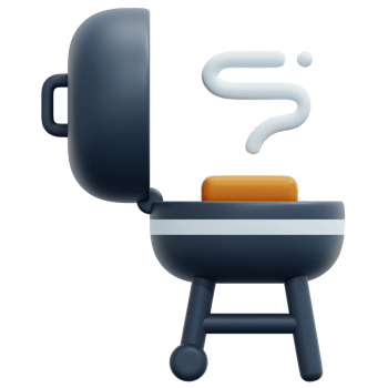 grill food 3d render icon illustration png
