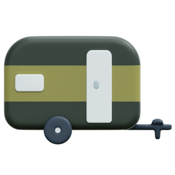 caravan 3d render icon illustration png