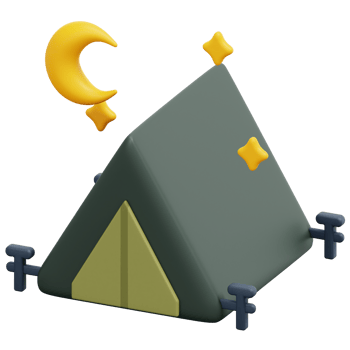camping 3d render icon illustration png