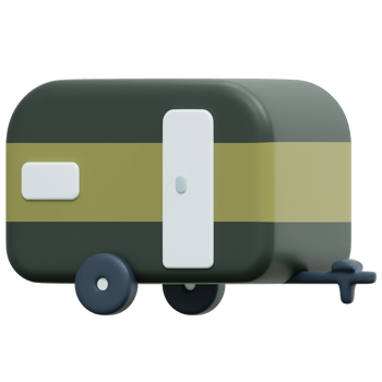 caravan 3d render icon illustration png