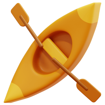 canoe 3d render icon illustration png