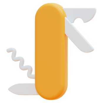 pocket knife 3d render icon illustration png