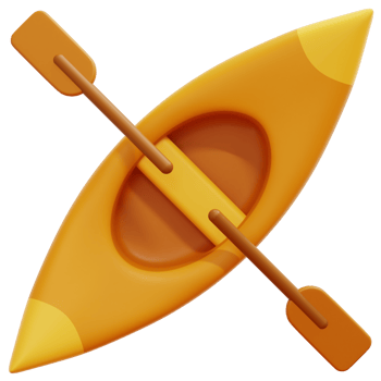 canoe 3d render icon illustration png