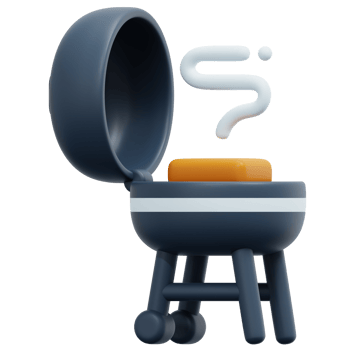 grill food 3d render icon illustration png