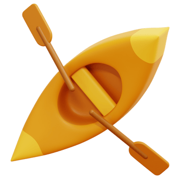 canoe 3d render icon illustration png