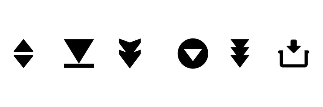 collection of arrow directions with various shapes vector