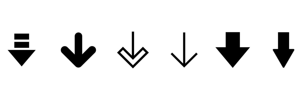 collection of arrow directions with various shapes vector