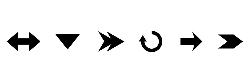 collection of arrow directions with various shapes vector