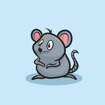Mouse Cartoon Mascot Funny Vector Smile Happiness Fun Cute Animals Illustration Cute Happy Rat