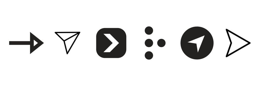 collection of arrow directions with various shapes vector