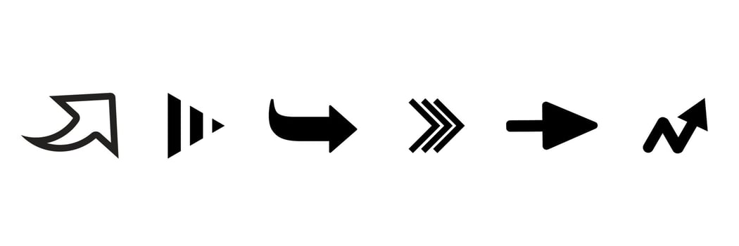 collection of arrow directions with various shapes vector