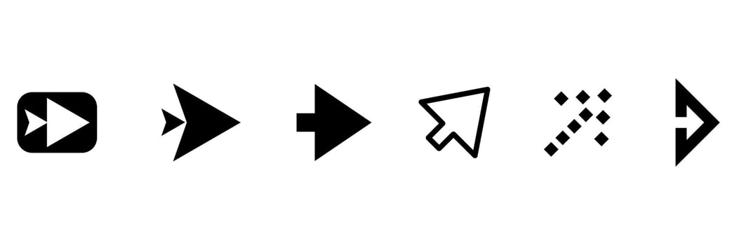 collection of arrow directions with various shapes vector