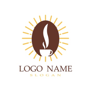 coffee and cup logo brown color vector