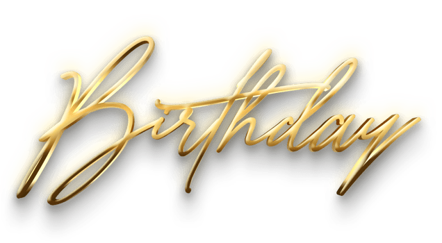 Golden Luxury Birthday Text png