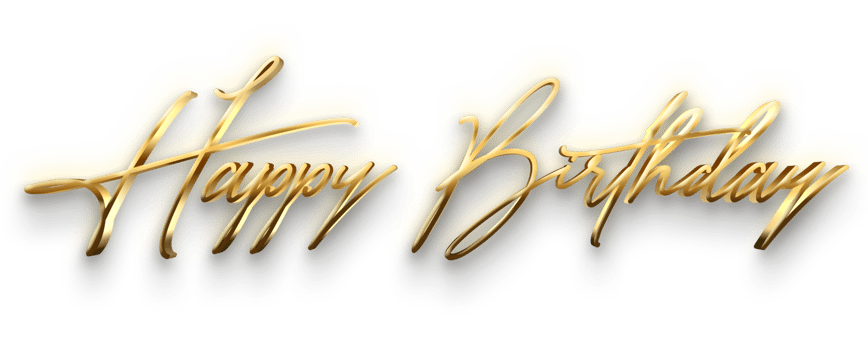 Golden Luxury Happy Birthday Text png