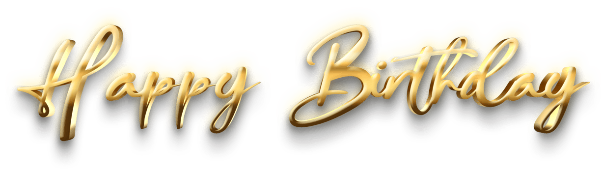 Golden Luxury Happy Birthday Text png