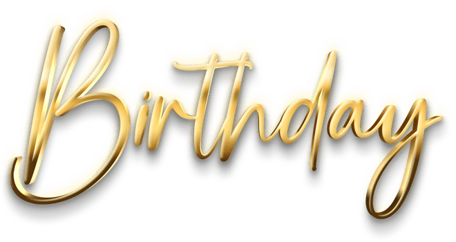 Golden Luxury Birthday Text png
