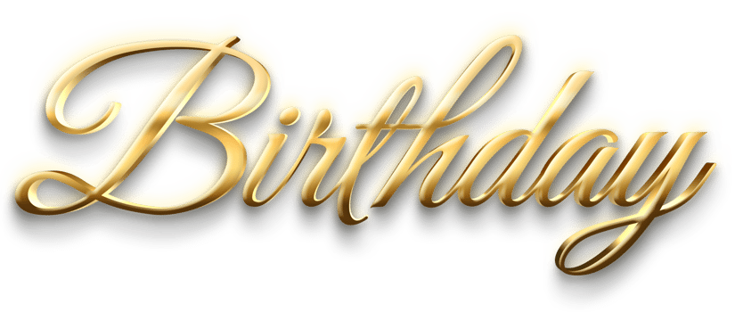 Golden Luxury Birthday Text png