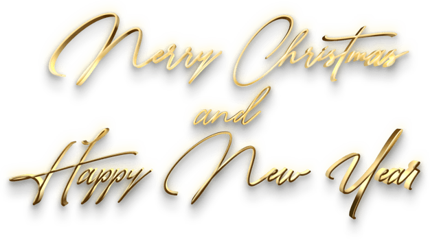 Golden Luxury Merry Christmas Happy New Year Text png
