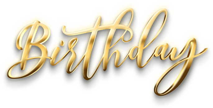 Golden Luxury Birthday Text png