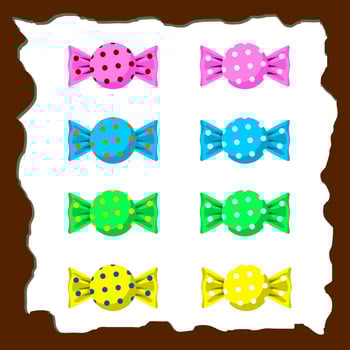vector of candy 4 colors isolated background