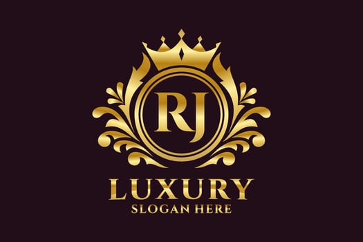 Initial RJ Letter Royal Luxury Logo template in vector art for luxurious branding projects and other vector illustration.