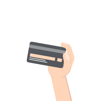 hand holding credit card pay bill png