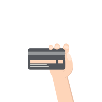 hand holding credit card pay bill png