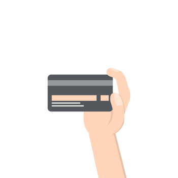 hand holding credit card pay bill png